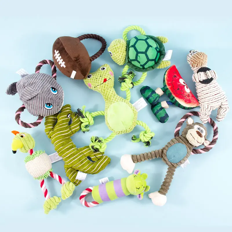 다양한 애완 동물 봉제 장난감 씹는 장난감 삐걱 거리는 장난감
