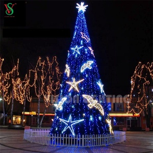 กลางแจ้ง 100 LED Glitter ไม้ไผ่ตกแต่ง Shopping Mall Charlie BROWN สี IP65 Willow กรวยคริสต์มาสต้นไม้ - Product Image 6