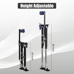 24-40 אינץ 'גבס שטיחים כלי אלומיניום עבור ציור גיזום ניקוי גובה שחור גובה מתכוונן מעליות סולמות פיגומים - Product Image 4