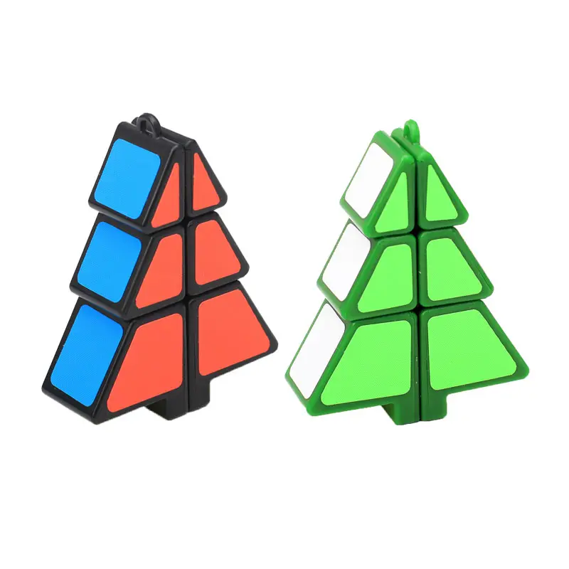 Mini Cubo de árbol de Navidad para niños, 1x2x3, Cubo mágico de velocidad, llavero, puzle educativo, juguetes, regalo de Navidad