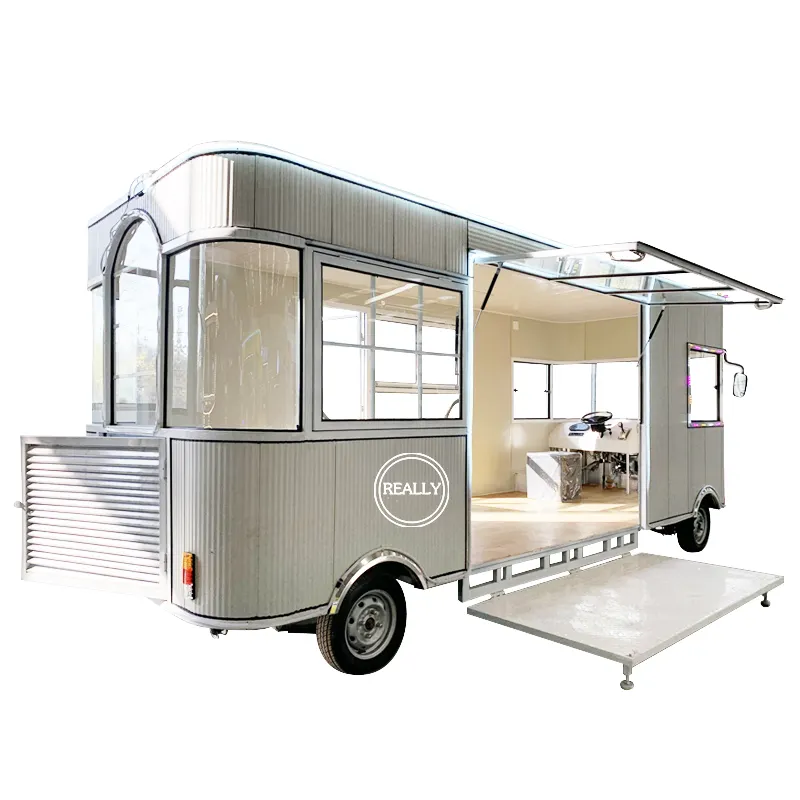 2024 Factory Supply Hot Selling Food Truck Mobile Snack Cart Coffee Kiosk Street Fast Kitchen Snack Car For Sale