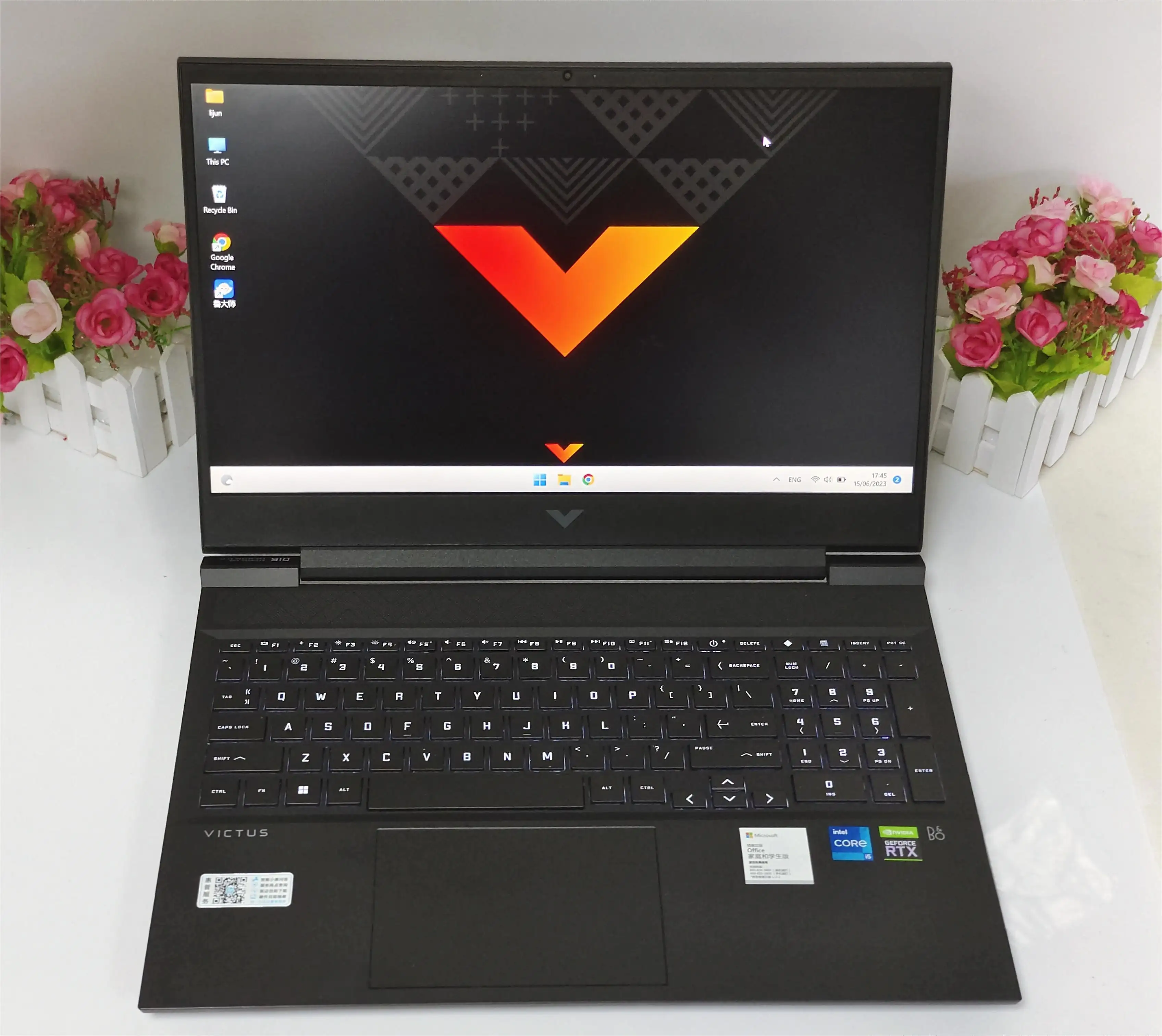 Laptop gaming VICTUS 7 i5 2023 h 16g 11400g rtx3050, notebook untuk HP gaming komputer Keyboard dengan lampu latar 512