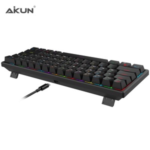 AIKUN-Teclado mecánico GX9610 con retroiluminación RGB y cable, interruptores Multimedia de 61 teclas, Mini teclados portátiles - Product Image 5