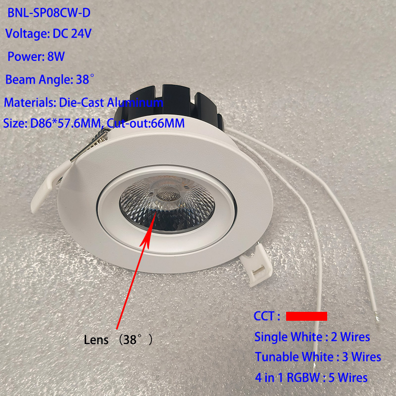 White Frame (Recessed 38°)