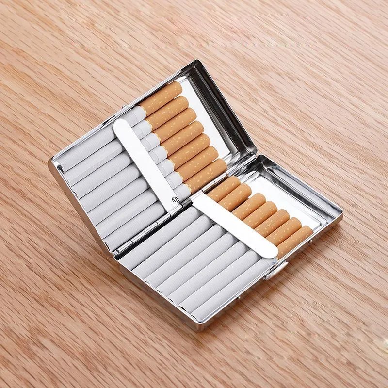 Trường hợp cho người đàn ông da thuốc lá di động dày mỏng thuốc lá hộp kim loại bảo vệ trường hợp cao cấp kinh doanh chống áp lực