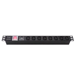 C13 8 salidas 10A básicas con producción de sobretensiones Consulte la hoja IEC 19 "1u PDU para equipos de distribución de energía de centro de cómputo - Product Image 2