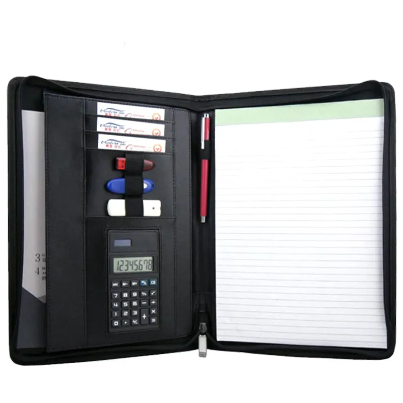 Wholesale Multifunctional A4 Folder Business Entrainment Calculator PU Leather File Folder