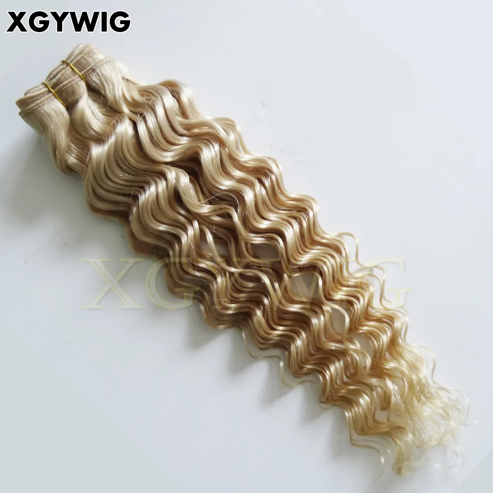 Extensiones de cabello rizado Rubio brasileño, cabello humano virgen 100% natural, venta al por mayor de fábrica, doble mechones de 10 "-30"