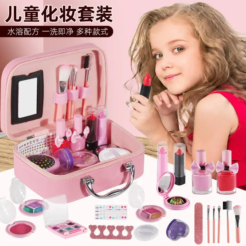 Juego de cosméticos para niños, pintalabios de maquillaje de princesa, casa de juguete, juguetes populares para niñas