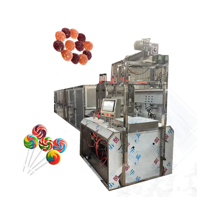 Chaîne de production de bonbons mous, 50kg par heure, ours gommé, poudre, machine de dépôt de bonbons à la gélatine