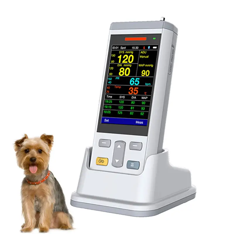 Monitor veterinario multiparámetros portátil, monitor de presión arterial veterinario para perros y gatos