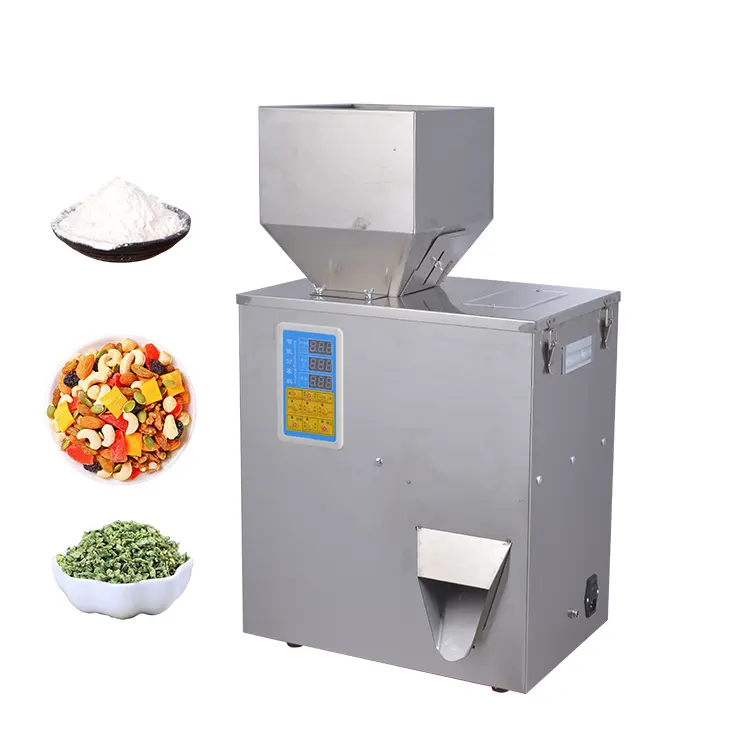 ماكينة صغيرة شبه آلية لملء ووزن مسحوق البودرة وأكياس برطمانات البلاستيك للتوابل وحبوب الأرز والقهوة