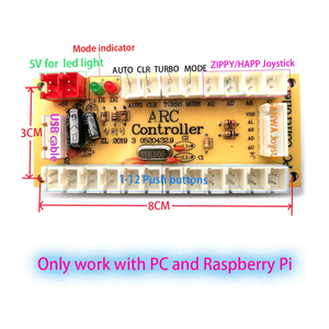 1 jugador 5V Arcade Zero Delay codificador USB para PC Raspberry Pi Coin Pusher Joystick Control para más de 6 años consola de juegos Arcade