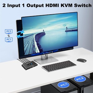 HDMI2.0 <strong>KVM</strong> <strong>SWITCH</strong> Two PCs and One Monitor <strong>1</strong> USB <strong>1</strong> HDMI 4k60Hz for Each PC <strong>2</strong> Public USB Ports for Mouse Keyboard
