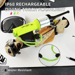 Cầm tay IP68 Torch Đèn pin ABS T6 LED sạc đèn với cơ thể nhôm không thấm nước cho lặn và dưới nước sử dụng - Product Image 2