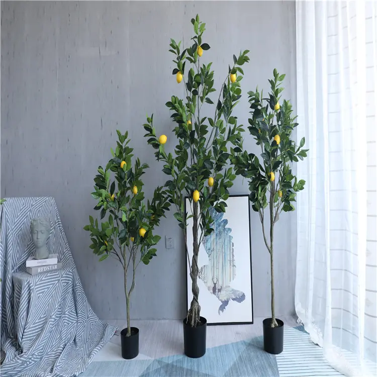 Più nuovo di plastica pianta verde real touch artificiale albero di limone con frutta per la casa/decorazione del giardino
