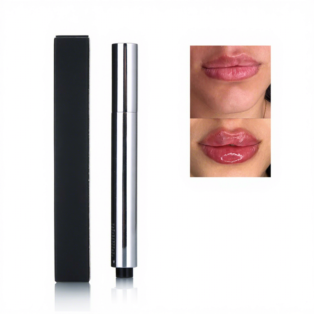 Repulpeur de lèvres intense en tube argenté brillant