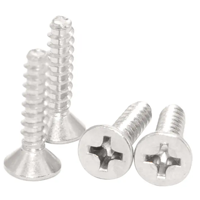 Sunpoint factory manufacturing stainless steel Countersunk flat tail self-tapping screws