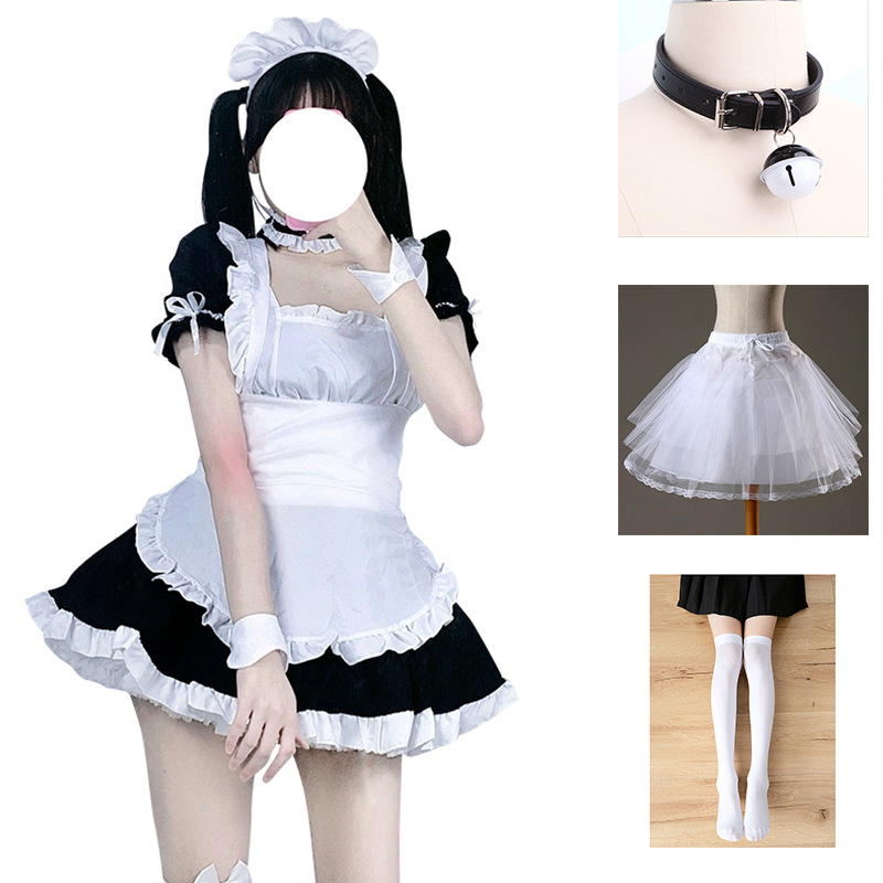 Dress apron accessories white stockings petticoat black choker