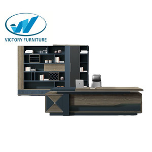 Alta qualità molteplici colori mobili per ufficio 5mm di spessore Design in legno CEO Computer scrivania Manager tavolo e scaffale Set - Product Image 6