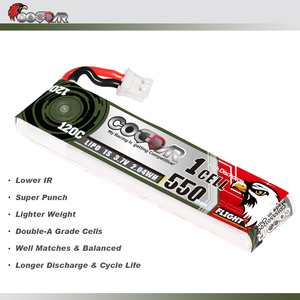 CODDAR RC LiPo Battery 1S 550MAH 3.7V 120C Cabled PH2.0 FPV Mini DroneHappy Model Mobula6 <strong>Mobula7</strong> Snapper GEPRC Cinewhoop - Product Image 5