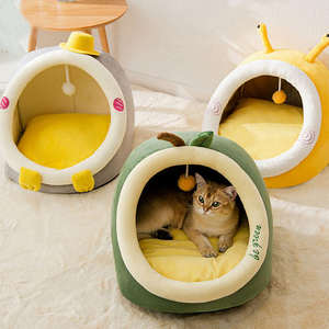 Cojín suave y esponjoso para dormir para gato, cama redonda para mascotas, casa para gato pequeña y grande, cueva - Product Image 2