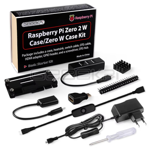 GeeekPi Raspberry Zero 2W Gehäuse 7 in 1 Basic Starter Kit mit Acryl Raspberry Pi Zero Case, 20Pin GPIO Header