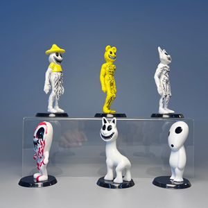 Toptan 6 adet/takım nokta mal Malformation hayvanat bahçesi Pvc oyuncak inek ucubesi hayvanat bahçesi anormal oyun Handoffice Pvc oyuncak