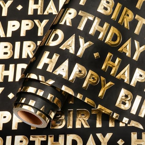 Joyeux anniversaire noir et or