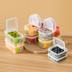 再利用可能ペットプラスチック収納ボックスカバー付き家庭用キッチンオーガナイザー冷蔵庫用分割ビン果物野菜用