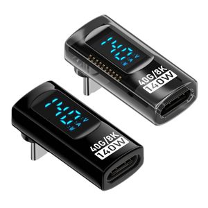 Adaptador pequeño USB C macho a hembra con velocidad de 40Gbps Carga rápida de 140W y pantalla de visualización digital de salida de Video 8K - Product Image 1