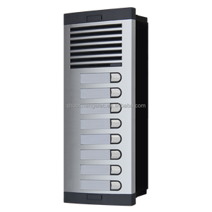Venta al por mayor de intercomunicador de dos vías Puerta de Audio de Metal Panel de 8 Botones de llamada con sistema de cableado 3 + N para Edificio de paneles de puerta de apartamentos múltiples