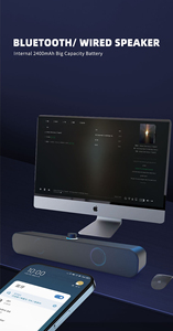 Altavoz inalámbrico Bluetooth para ordenador con barra de sonido TF Aux IN, función Hi-Fi y sonido estéreo, barra de sonido inalámbrica, altavoz para el hogar - Product Image 6