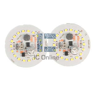 DC-DC DOB LED PCBA บอร์ด 9W A60 LED 8 ชิ้นขนาด 45.8*45.8 มม.SMT อิเล็กโทรไลซิส 10uf 100 v Bom SMT PCBA One-Stop บริการ - Product Image 1