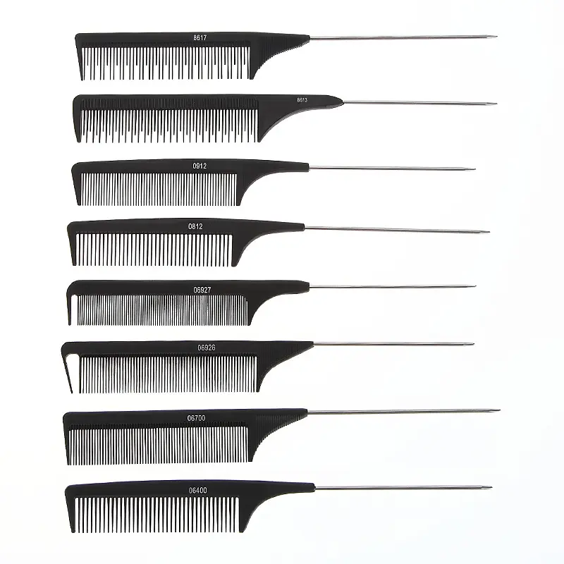 Großhandel Professional Hair Tail Comb Salon Cut Kamm Styling Edelstahl Spiked Hair Styling Kämme