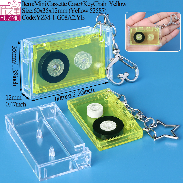 G08B Mini Cassette Case Yellow No NFC