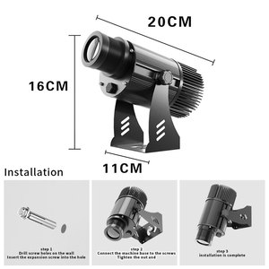 Gobo ไฟโปรเจกเตอร์โฆษณา60W/100W/150W สัญลักษณ์ LED โคมไฟฉายติดผนังกลางแจ้งกันน้ำ IP67 HD & สดใส - Product Image 6