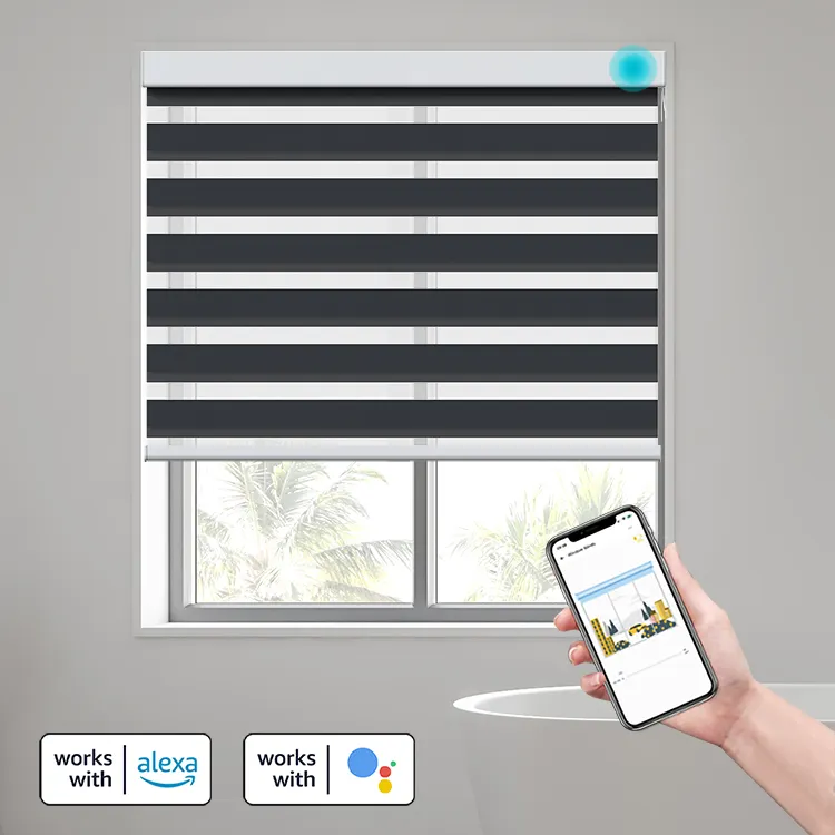 Smart WiFi Window Blind elettrico giorno notte tende a rullo Zebra parasole per finestre