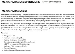 Neue und originale Garantie 1 Jahr VNH2SP30 Single Path 30A Moto Shield Vollbrücken-Schrittmotor-Treiber modul - Product Image 5