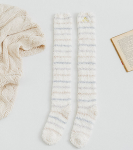 Hot Cô Gái Tuổi Teen Mờ Vớ Sọc Đùi Thêu Dễ Thương Mùa Đông Ấm Áp Vớ Mới Dài Fluffy Vớ - Product Image 3