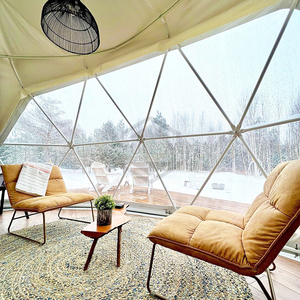 Kanada kış yaşam 7m iglo çadır prefabrik kar geçirmez ev açık yarım küre kubbe çadır kitleri glaresort tatil siteleri için