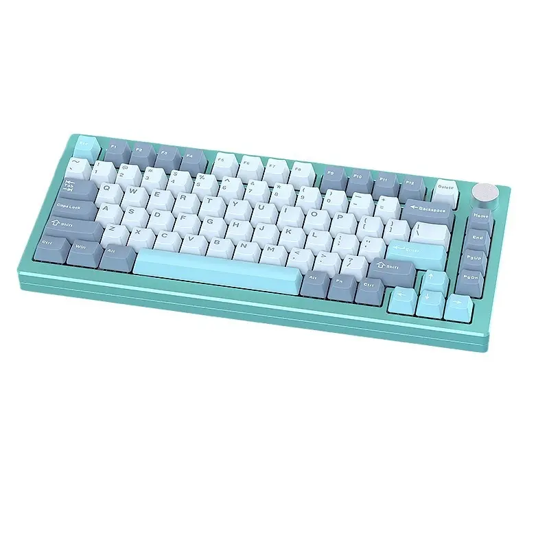 82 kunci saklar penukar panas kustom CNC aluminium keyboard RGB nirkabel 2.4G kabel tiga mode Gasket keyboard mekanik game