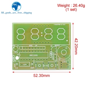 TZT AT89C2051 Digital 4 bit orologio elettronico Suite di produzione elettronica Kit fai da te Kit di apprendimento per Arduino