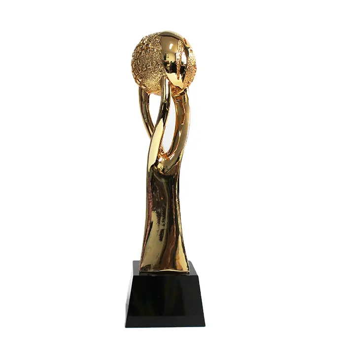 Pelota de resina dorada de cristal, balón de baloncesto, fútbol, Trofeo Global, precio barato