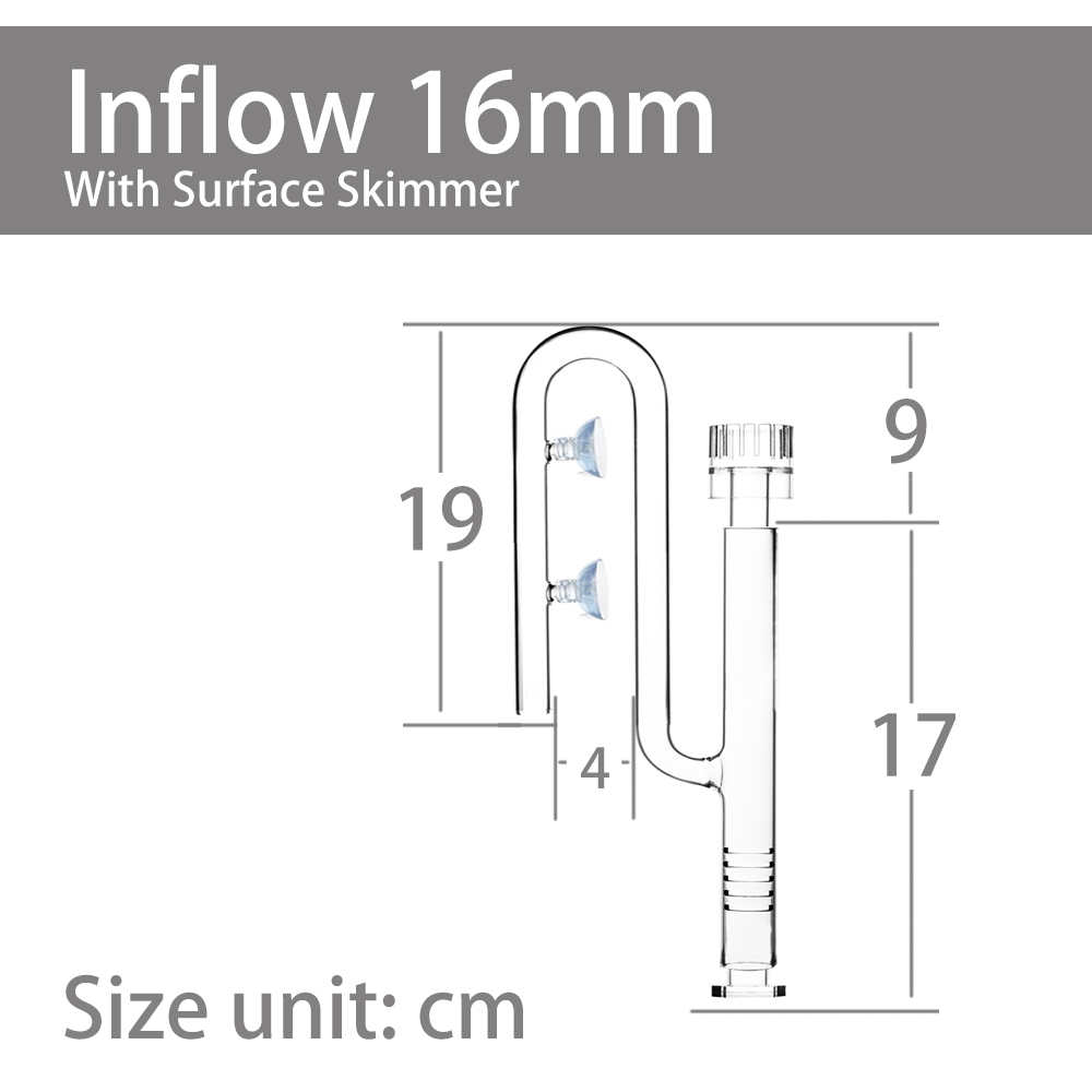 Entrée de 16mm avec skimmer de surface