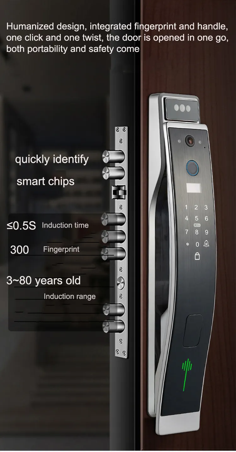 Competitive Price Fully Automatic 3D Face ID USmart Go App Video Calling Fingerprint Code Card Smart Door Lock