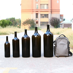 批发便宜价格3L 6L 9L 12L 15L 30L大玻璃酒瓶咆哮者琥珀色冰红酒瓶