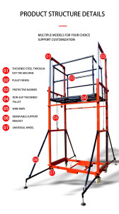 Trabalho Aéreo Automático Completo Andaime Elevador Elétrico Andaime Elevador Aéreo Estacionário