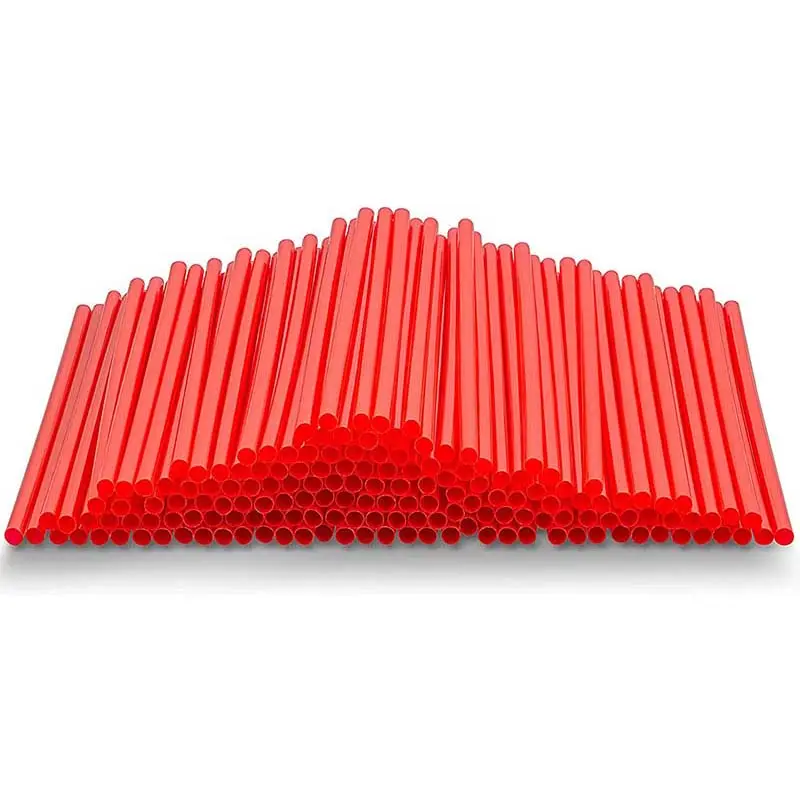 Plastic Stirrer Straws Individually Wrapped, Black 5.75-Inch Sip Drinking Stir Sticks for Cocktails