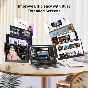14 \ "FHD 1080P IPS Monitor LCD per Laptop Extender schermo per Laptop con supporto doppio USB compatibile con 13-17 \" per la configurazione del Computer - Product Image 5